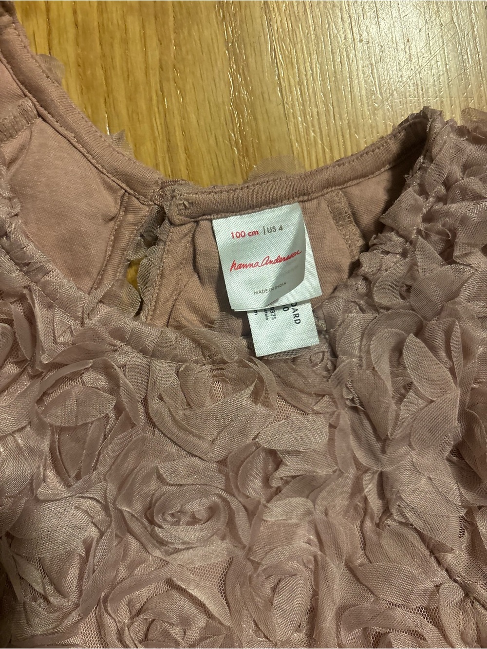 Hanna Andersson Mauve Rose Appliqué Party Dress - Picture 2 of 3